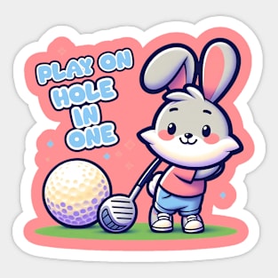 Rabbit golf player Sticker